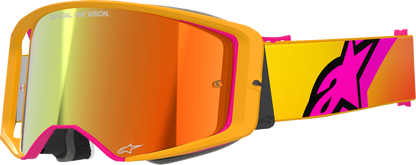 Alpinestars GOGGLES Supertech Goggle – ABS Vision Impact-Resistant Lens with Fluo Yellow Frame and Red Mirror Lens, Part 5100325-5023