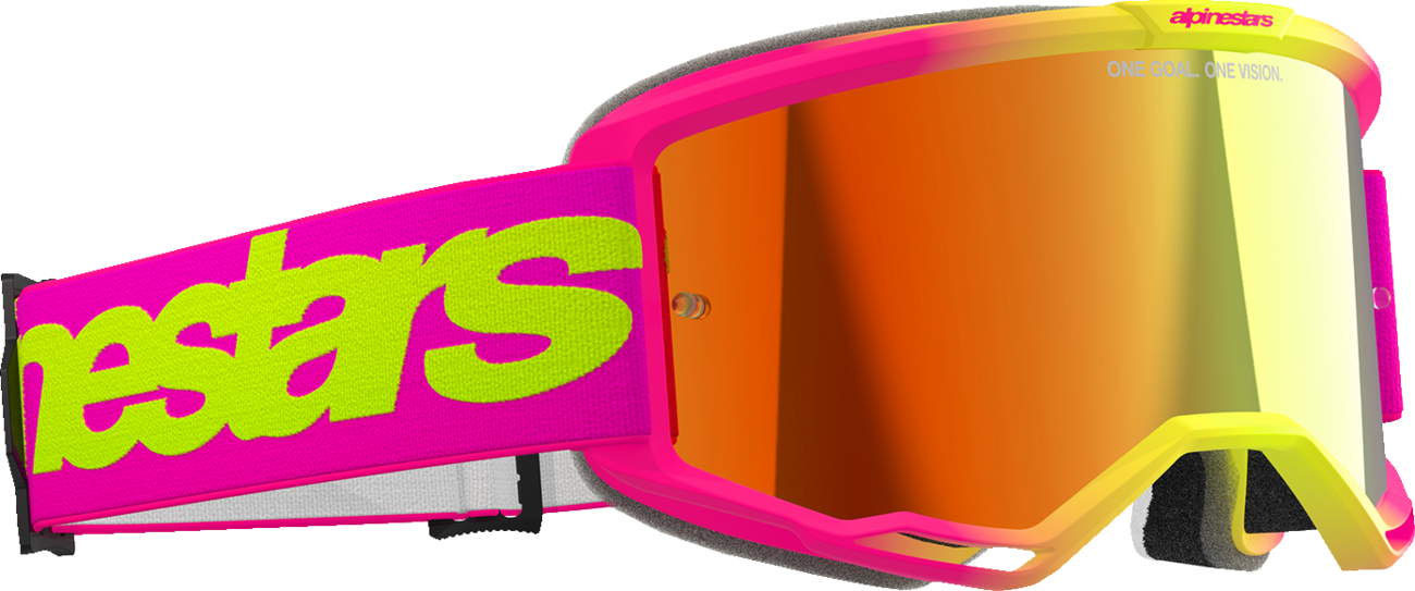 Alpinestars GOGGLES Vision 5 Goggle - Pink/Yellow Fluo with Red Mirror Lens - Part #5102425-3085