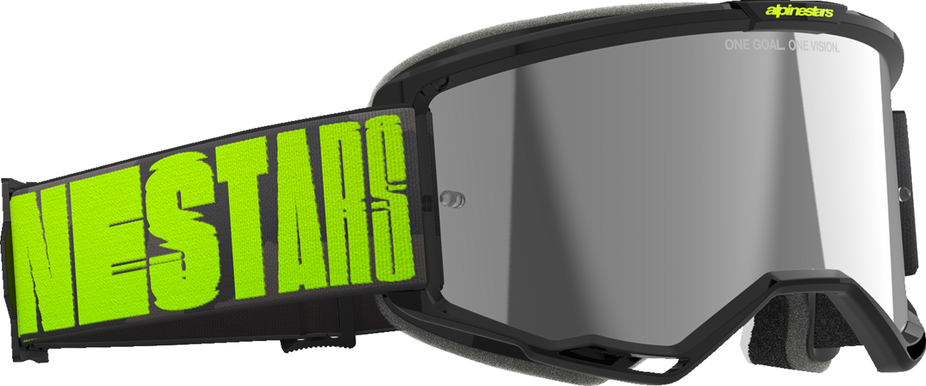 Alpinestars GOGGLES Vision 5 Hollow Charcoal/Yellow Fluo with Silver Mirror Lens, Part 5102225-1470