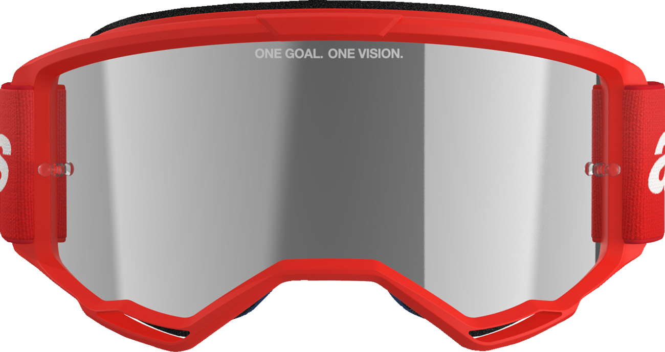 Alpinestars GOGGLES Vision 3 Goggle - Red with Silver Mirror Lens, Part 5103325-3094