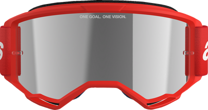 Alpinestars GOGGLES Vision 3 Goggle - Red with Silver Mirror Lens, Part 5103325-3094