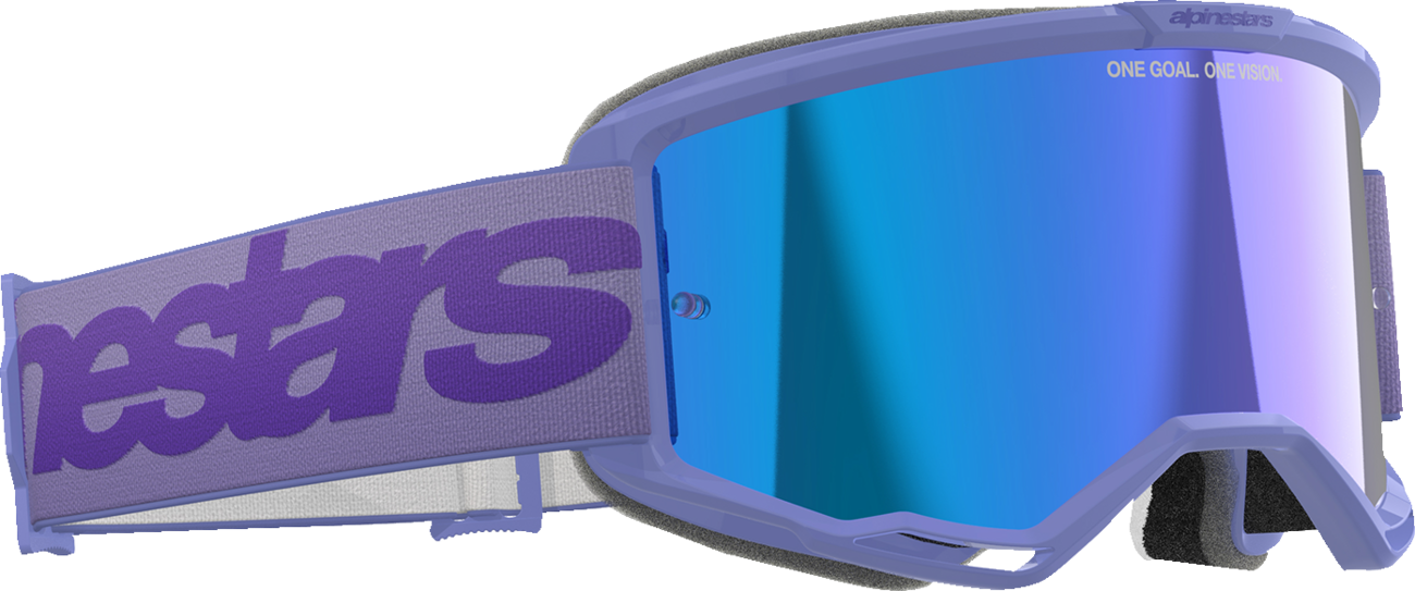 Alpinestars GOGGLES Vision 5 Goggle - Wordmark - Purple with Blue Mirror Lens, Part 5102425-3116