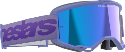Alpinestars GOGGLES Vision 5 Goggle - Wordmark - Purple with Blue Mirror Lens, Part 5102425-3116