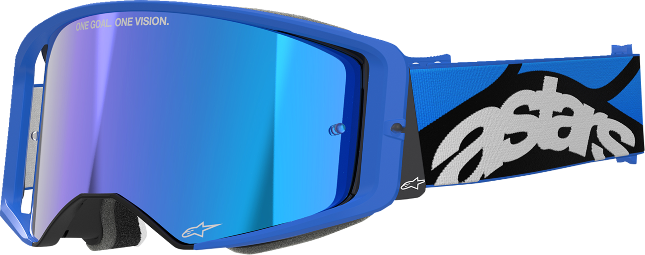 Alpinestars GOGGLES Supertech Stream Blue Mirror Lens - ABS Vision Impact-Resistant Polycarbonate
