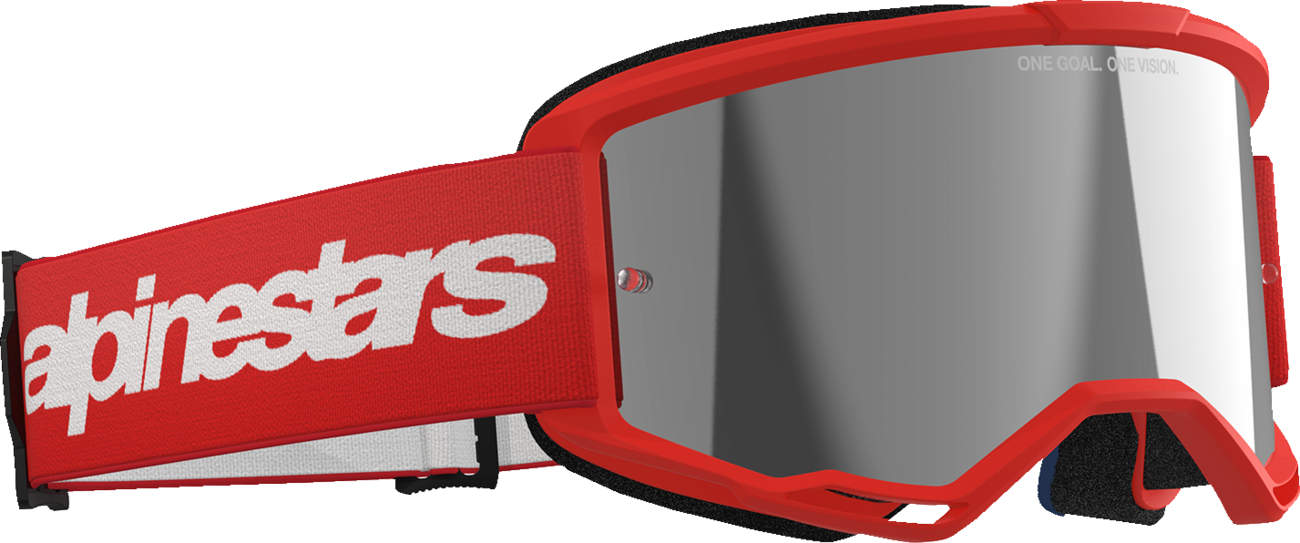 Alpinestars GOGGLES Vision 3 Goggle - Red with Silver Mirror Lens, Part 5103325-3094