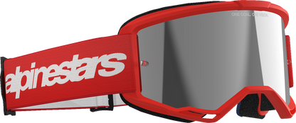 Alpinestars GOGGLES Vision 3 Goggle - Red with Silver Mirror Lens, Part 5103325-3094