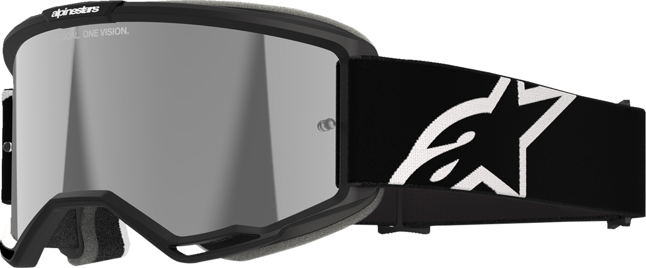Alpinestars GOGGLES Vision 5 with Silver Mirror Lens – Black Frame, Model 5101825-1456