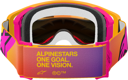Alpinestars GOGGLES Supertech Goggle – ABS Vision Impact-Resistant Lens with Fluo Yellow Frame and Red Mirror Lens, Part 5100325-5023