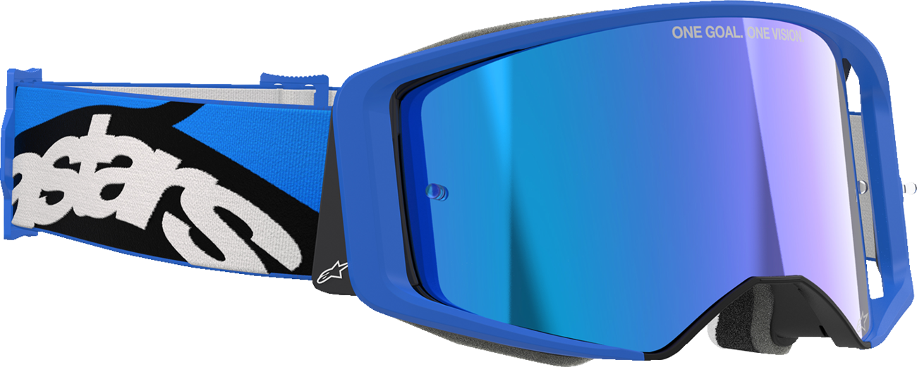 Alpinestars GOGGLES Supertech Stream Blue Mirror Lens - ABS Vision Impact-Resistant Polycarbonate