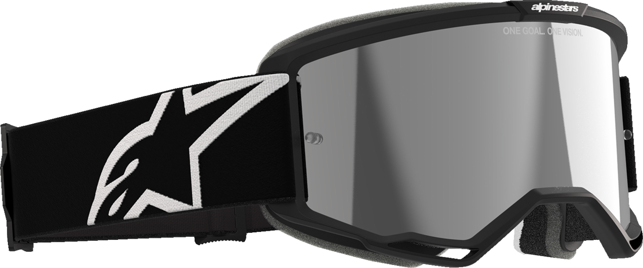 Alpinestars GOGGLES Vision 5 with Silver Mirror Lens – Black Frame, Model 5101825-1456
