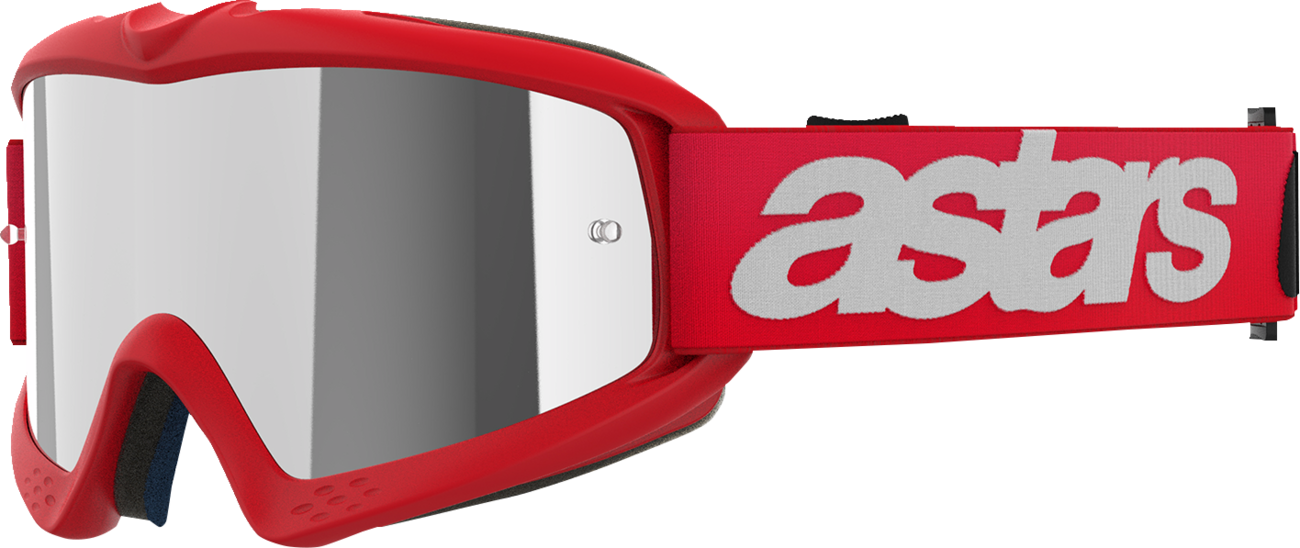 Alpinestars Youth Vision Goggle Blaze Red with Silver Mirror Lens, Part 5140425-3094