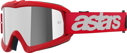 Alpinestars Youth Vision Goggle Blaze Red with Silver Mirror Lens, Part 5140425-3094