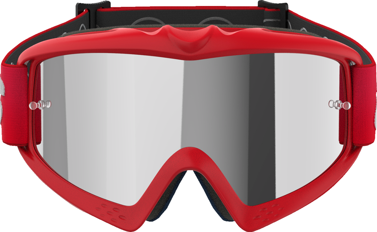 Alpinestars Youth Vision Goggle Blaze Red with Silver Mirror Lens, Part 5140425-3094