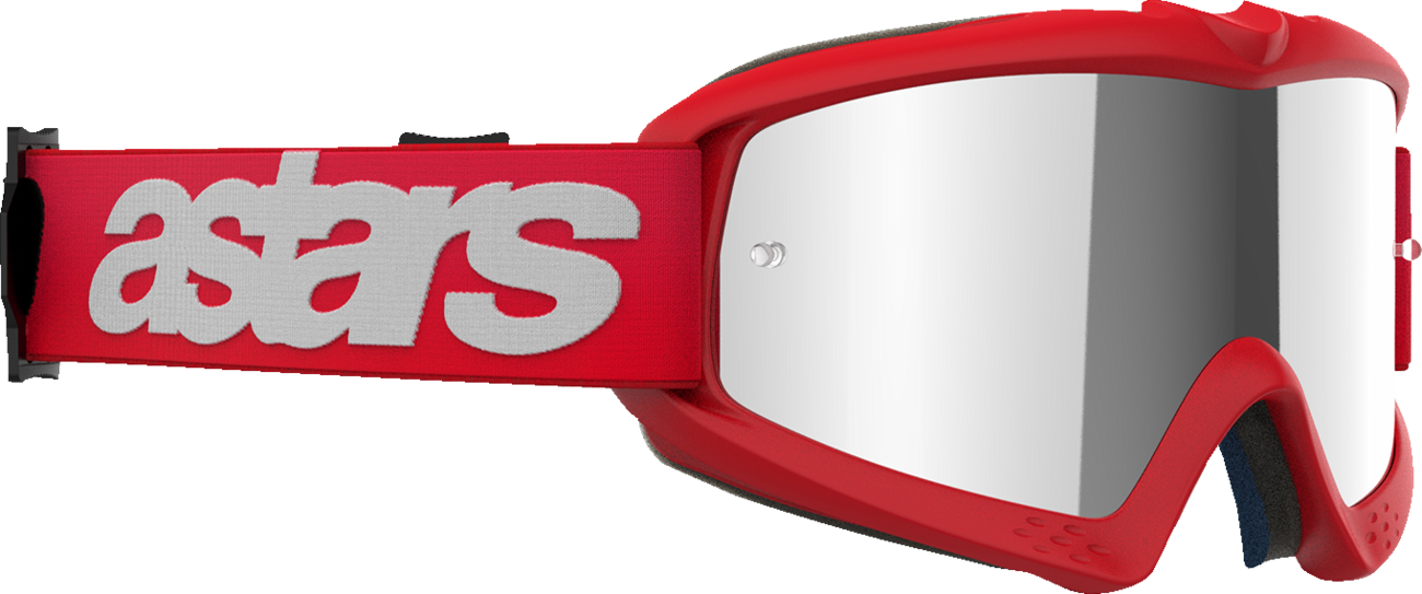 Alpinestars Youth Vision Goggle Blaze Red with Silver Mirror Lens, Part 5140425-3094