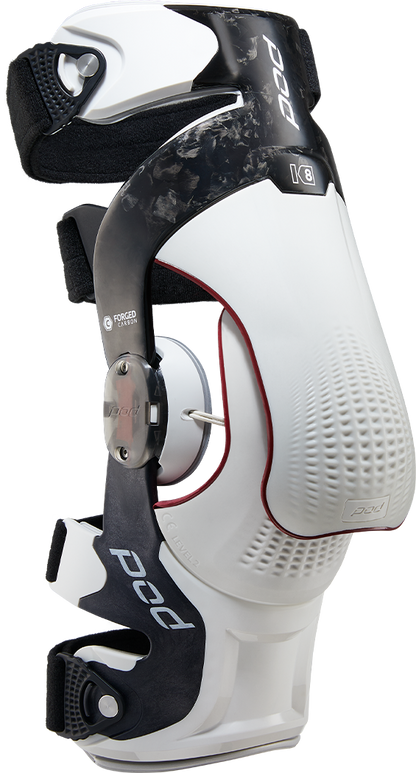 POD K8 3.0 Carbon Knee Brace for Right Leg - Size XL, Carbon/White