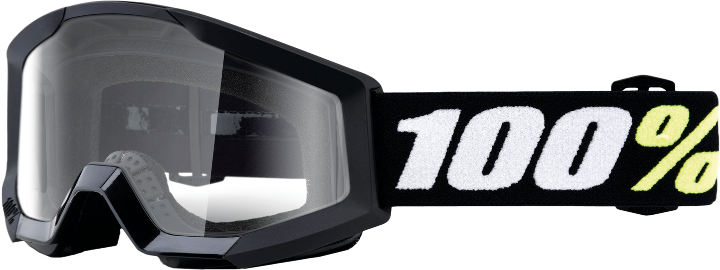 100-Percent Strata Mini Goggle Black Clear Lens – Kids’ Performance Eye Protection