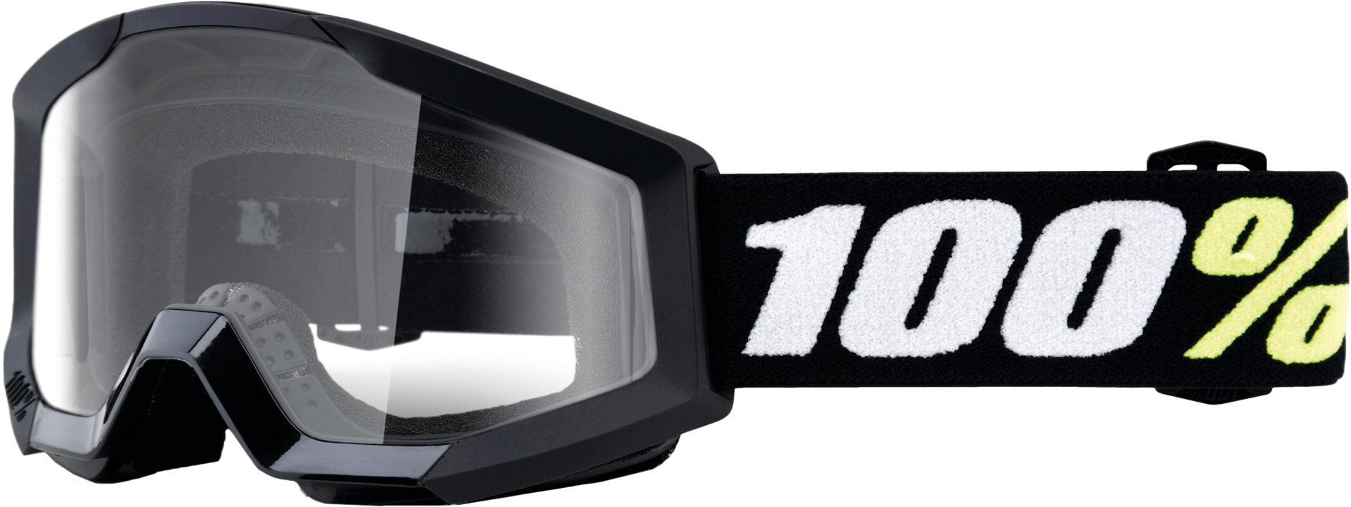 100-Percent Strata Mini Goggle Black Clear Lens – Kids’ Performance Eye Protection