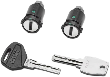 GIVI SLR102 Evo Smart Case Lock Set for 2 Obkev Cases - Aluminum Design with Enhanced Security and Ease of Use