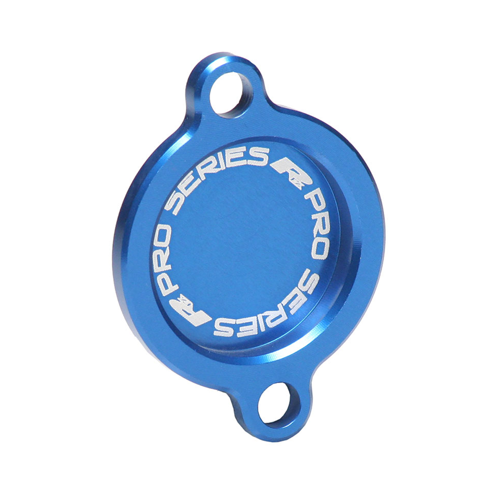 RFX FXFC 70200 99BU Oil Filter Cover for KTM, Husqvarna, and Gas Models - Blue