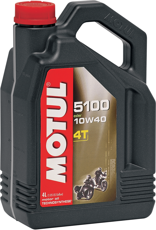 MOTUL 5100 4T Synthetic Blend Oil 10W-40 Part Number 104068 for 4-Stroke Engines