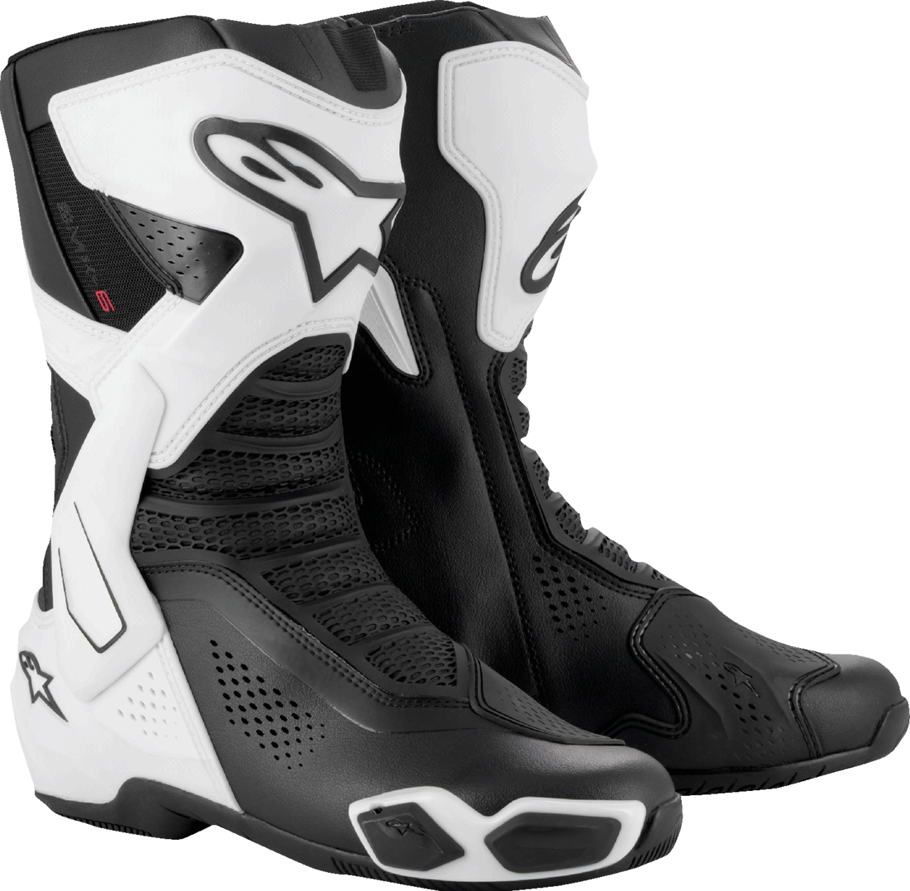 Alpinestars SMX-6 V3 Vented Motorcycle Boots - Black/White, US 12.5 / EU 48 - Part Number 2223225-21-48