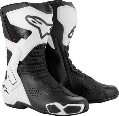 Alpinestars SMX-6 V3 Vented Motorcycle Boots - Black/White, US 12.5 / EU 48 - Part Number 2223225-21-48
