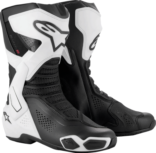 Alpinestars SMX-6 V3 Vented Motorcycle Boots - Black/White, US 12.5 / EU 48 - Part Number 2223225-21-48