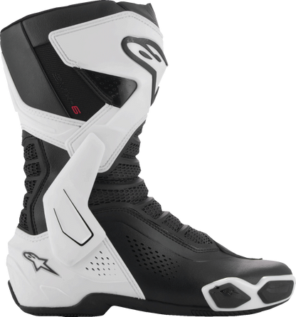 Alpinestars SMX-6 V3 Vented Motorcycle Boots - Black/White, US 12.5 / EU 48 - Part Number 2223225-21-48