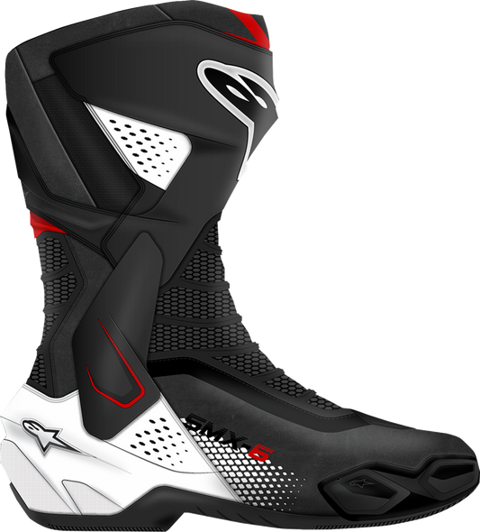 Alpinestars SMX-6 V3 Race and Performance Motorcycle Boots - Black/White/Red Graphic, US 9.5 / EU 44