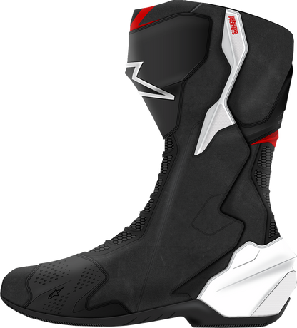 Alpinestars SMX-6 V3 Motorcycle Racing Boots - Black, White & Red Graphic, US 7.5 / EU 41