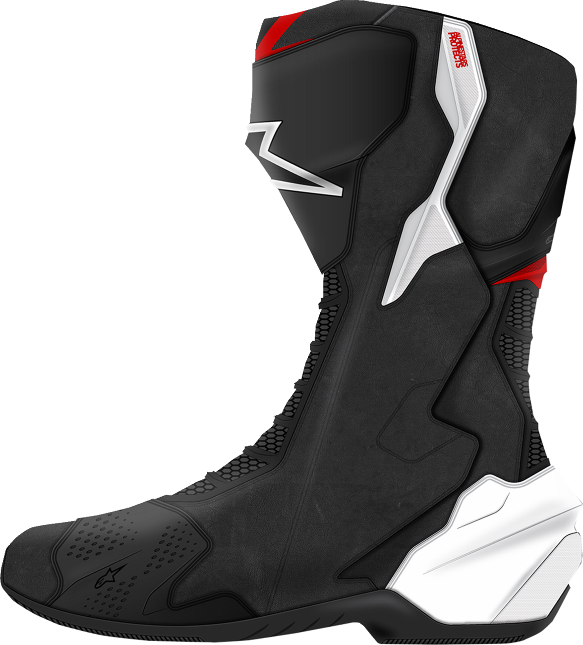 Alpinestars SMX-6 V3 Motorcycle Race Boots - Black/White/Red Graphic, US 12.5 / EU 48