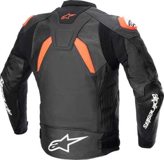 Alpinestars GP Plus v4 Leather Motorcycle Jacket – Black/Red Fluo/White, US 40 / EU 50, Part No. 3100524-1321-50