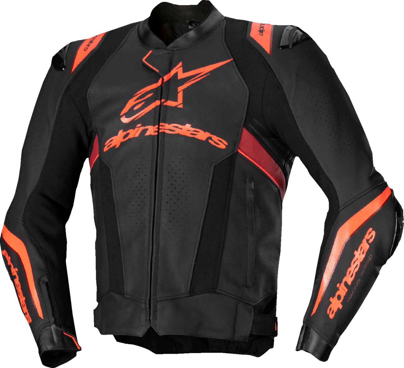 Alpinestars Missile v3 Ignition Leather Jacket - Black/Red Fluo/Dark Red for US 40 / EU 50