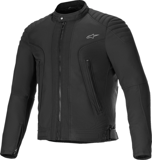 Alpinestars Clayton WR Motorcycle Jacket - Water-Repellent 450D Polyester with Removable Thermal Vest, Black/Black - Small