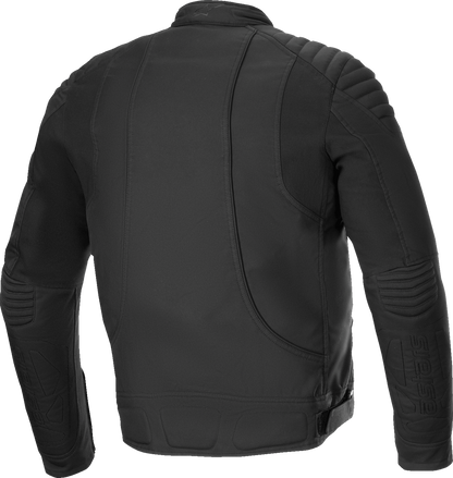 Alpinestars Clayton WR Motorcycle Jacket - Water-Repellent 450D Polyester with Removable Thermal Vest, Black/Black - Small