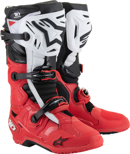 ALPINESTARS Tech 10 Enduro Boots - Bright Red/Black/White - US 10 / EU 44.5 2010025-3016-10