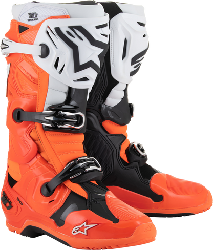 ALPINESTARS Tech 10 Enduro Boots - Fluorescent Orange/Black/White - US 9 / EU 43 2010025-4512-9