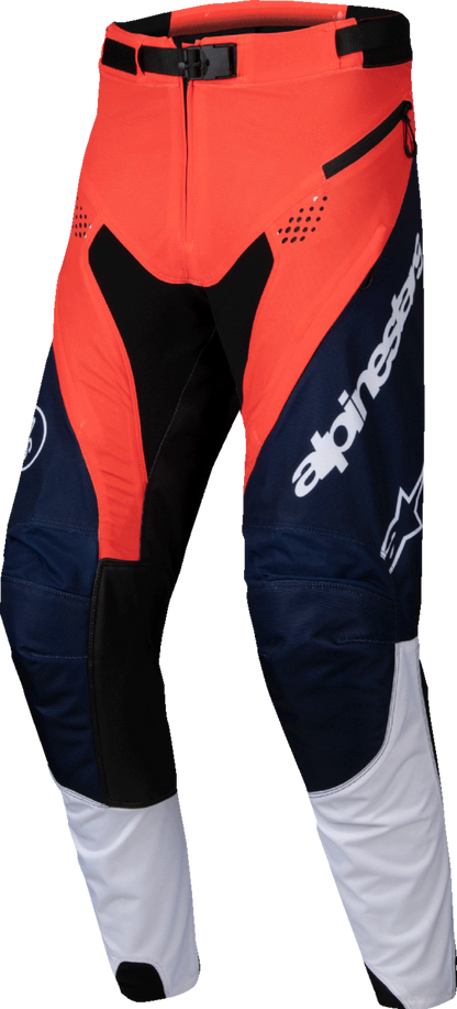 Alpinestars Pro-Dura Pants - Navy/Hot Orange/White, US 36 - Durable Off-Road Motorcycle Pants