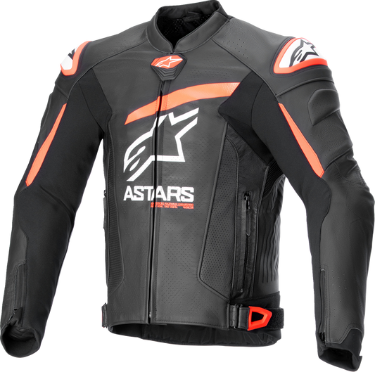 Alpinestars GP Plus R v4 Airflow Leather Jacket - Black/Red Fluo/White, US 48 / EU 58