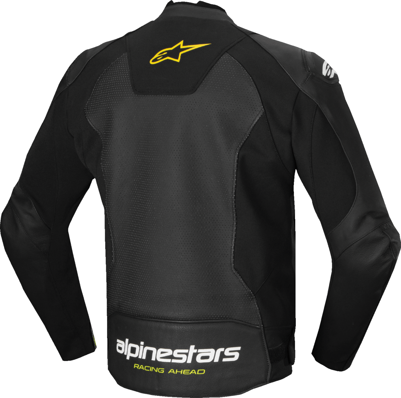 Alpinestars Faster v3 Airflow Leather Jacket - Black, White & Yellow Fluo, US 38 / EU 48 (Part #3103625-125-48)