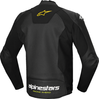 Alpinestars Faster v3 Airflow Leather Jacket - Black, White & Yellow Fluo, US 38 / EU 48 (Part #3103625-125-48)