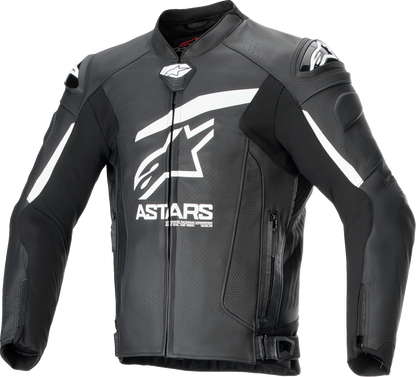 Alpinestars GP Plus R v4 Airflow Leather Motorcycle Jacket – Black/White, US 40 / EU 50 (Part #3100624-12-50)