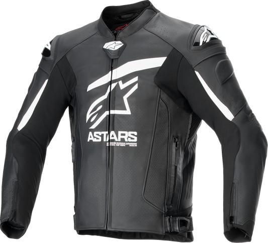 Alpinestars GP Plus R v4 Airflow Leather Motorcycle Jacket – Black/White, US 40 / EU 50 (Part #3100624-12-50)