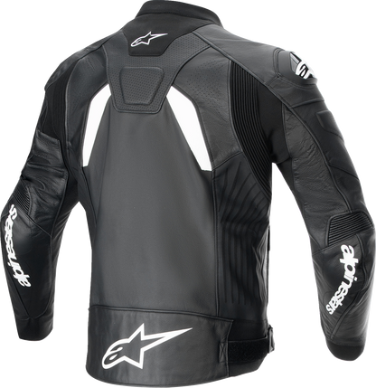 Alpinestars GP Plus R v4 Airflow Leather Motorcycle Jacket – Black/White, US 40 / EU 50 (Part #3100624-12-50)