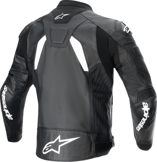 Alpinestars GP Plus R v4 Airflow Leather Motorcycle Jacket – Black/White, US 40 / EU 50 (Part #3100624-12-50)
