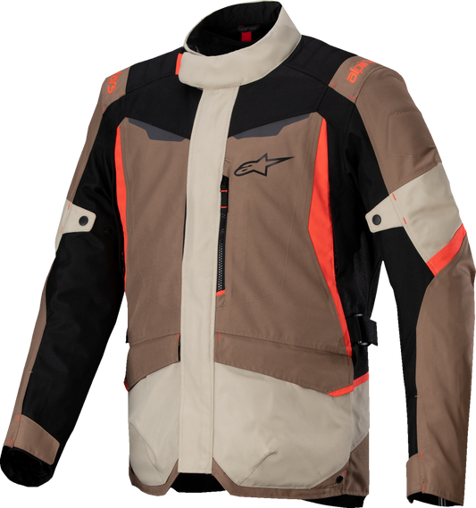 Alpinestars ST-1 WP Jacket 2XL Dark Khaki/Sand/Black/Red Fluo - Waterproof touring motorcycle gear