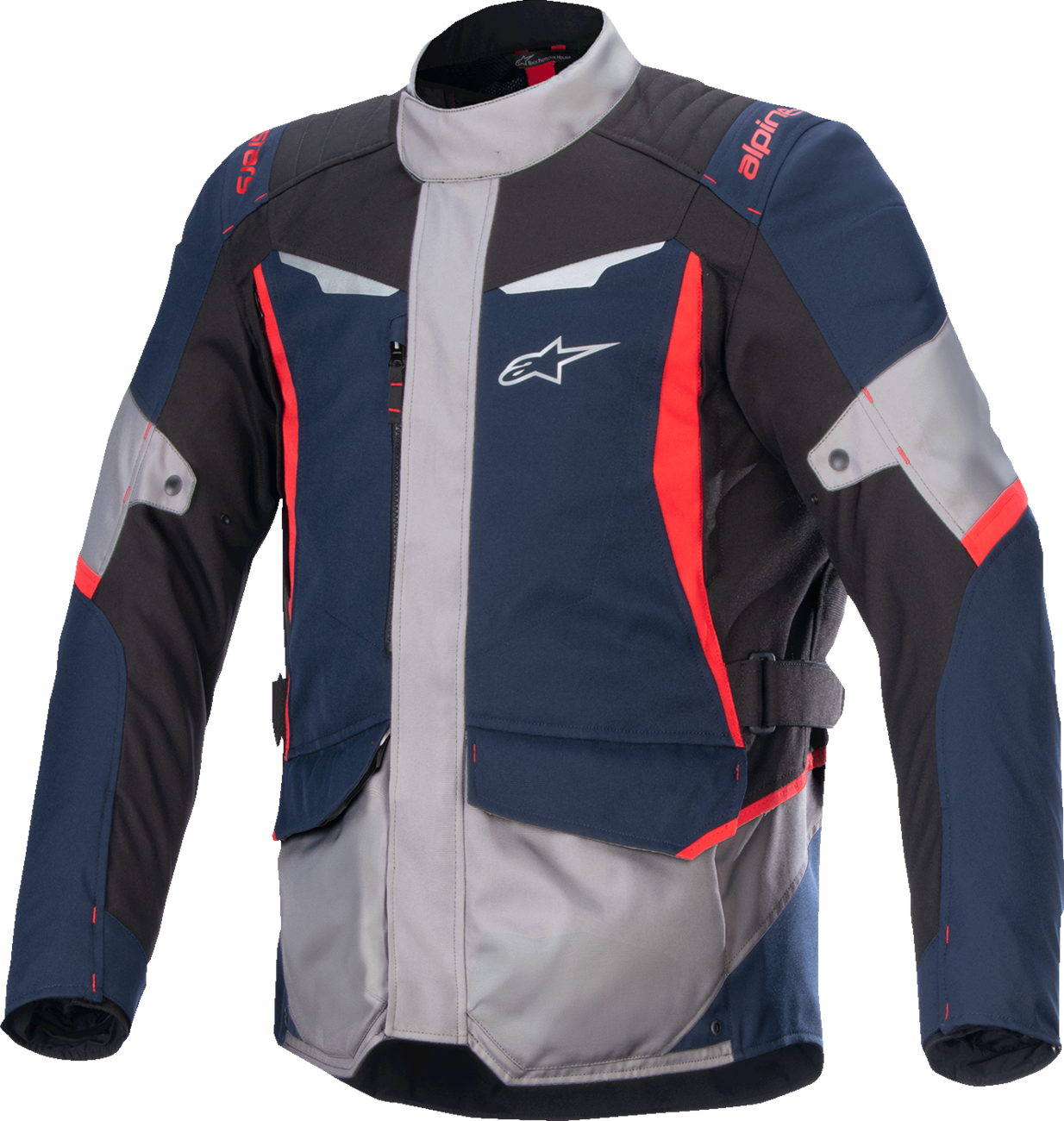 Alpinestars ST-1 WP Waterproof Adventure Riding Jacket - Dark Blue/Black/Bright Red, Large (Part No. 3200625-7093-L)
