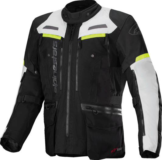 Alpinestars Bogota Pro Drystar® Jacket - Medium, Dark Black/Ice Gray/Yellow Fluo, Part No. 3207023-1381-M