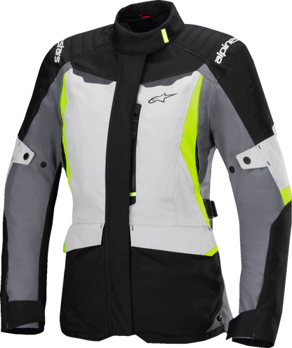 Alpinestars Stella ST-1 Waterproof Motorcycle Jacket - Ice Gray/Black/Yellow Fluo, Size Medium