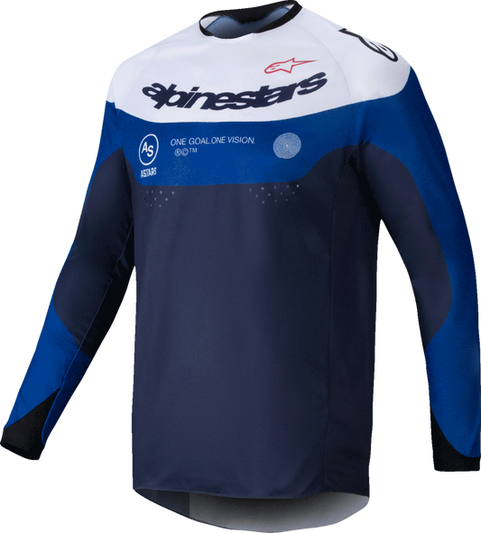 Alpinestars Pro-Dura Long-Sleeve Jersey - Navy, Bright Blue & White - Small